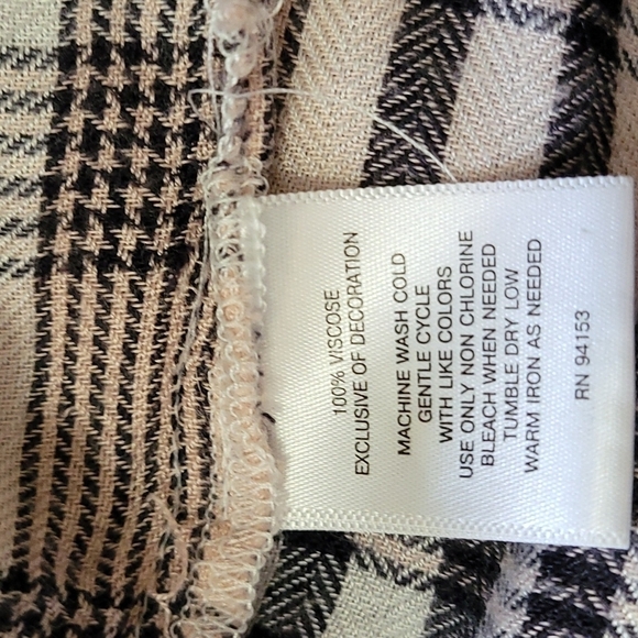 Hannah Women's Plaid Lace Blouse Size Large - Picture 6 of 8